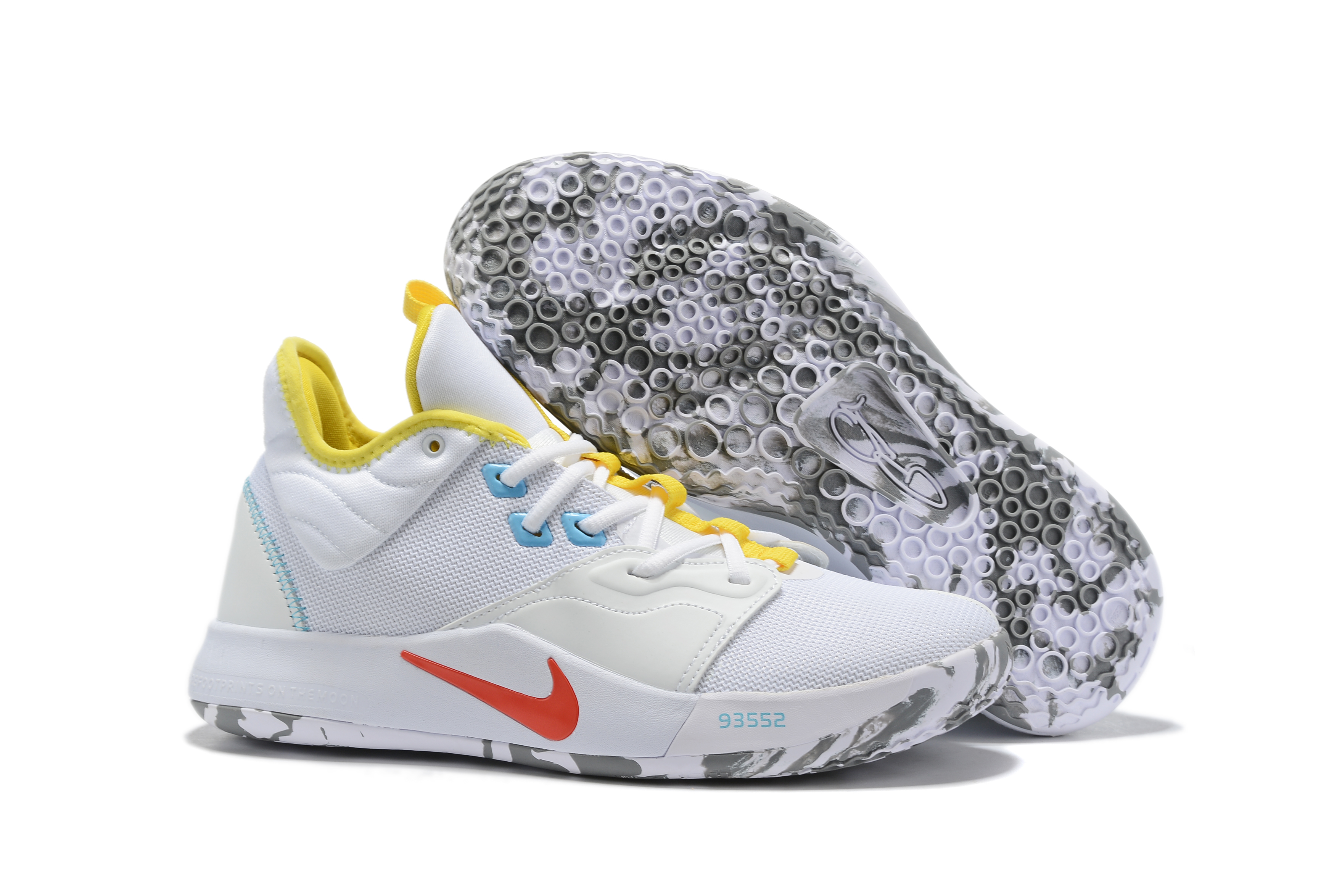 New Nike PG 3 White Yellow Red Shoes